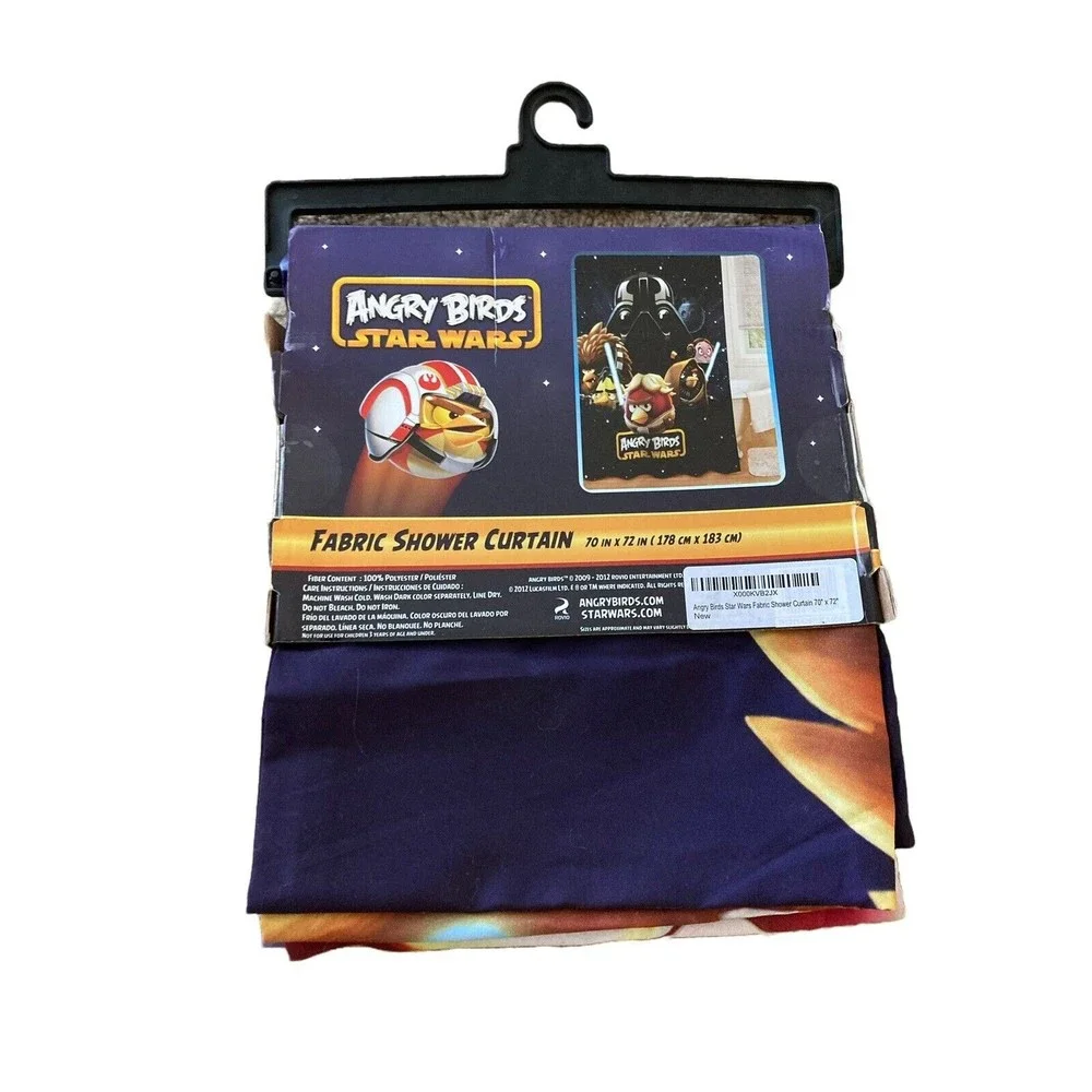 Angry Birds Star Wars Fabric Shower Curtain 70x72 Dark Vader NWT